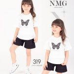 طقم بناتي قطن فراشة