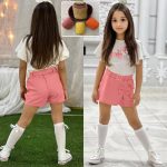 طقم  بناتي شورت وكنزة LOVE