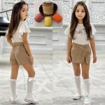 طقم بناتي شورت وكنزة LOVE