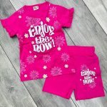 طقم بناتي قطن   Enjoy the now