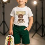 طقم صبياني مع شنطة GUCCI