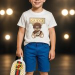 طقم صبياني مع شنطة GUCCI