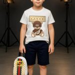 طقم صبياني مع شنطة  GUCCI