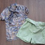 طقم بناتي كنزة وشورت جلد